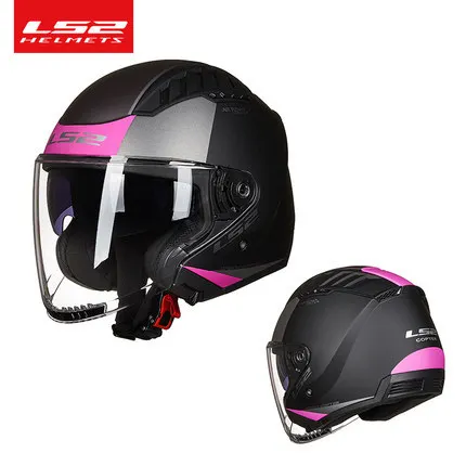 

Capacete LS2 COPTER Retro Motorcycle Helmet ls2 of600 open face Scooter Vintage with Dual Lens helmets casco moto helmet moto