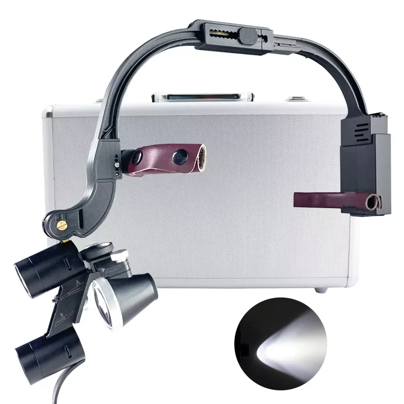 الأسنان LED المصباح مجهر Loupes 3.5X/2.5X عقال قابل للتعديل 5 واط طبيب الأسنان الجراحية كشافات طب الأسنان جراحة المكبر