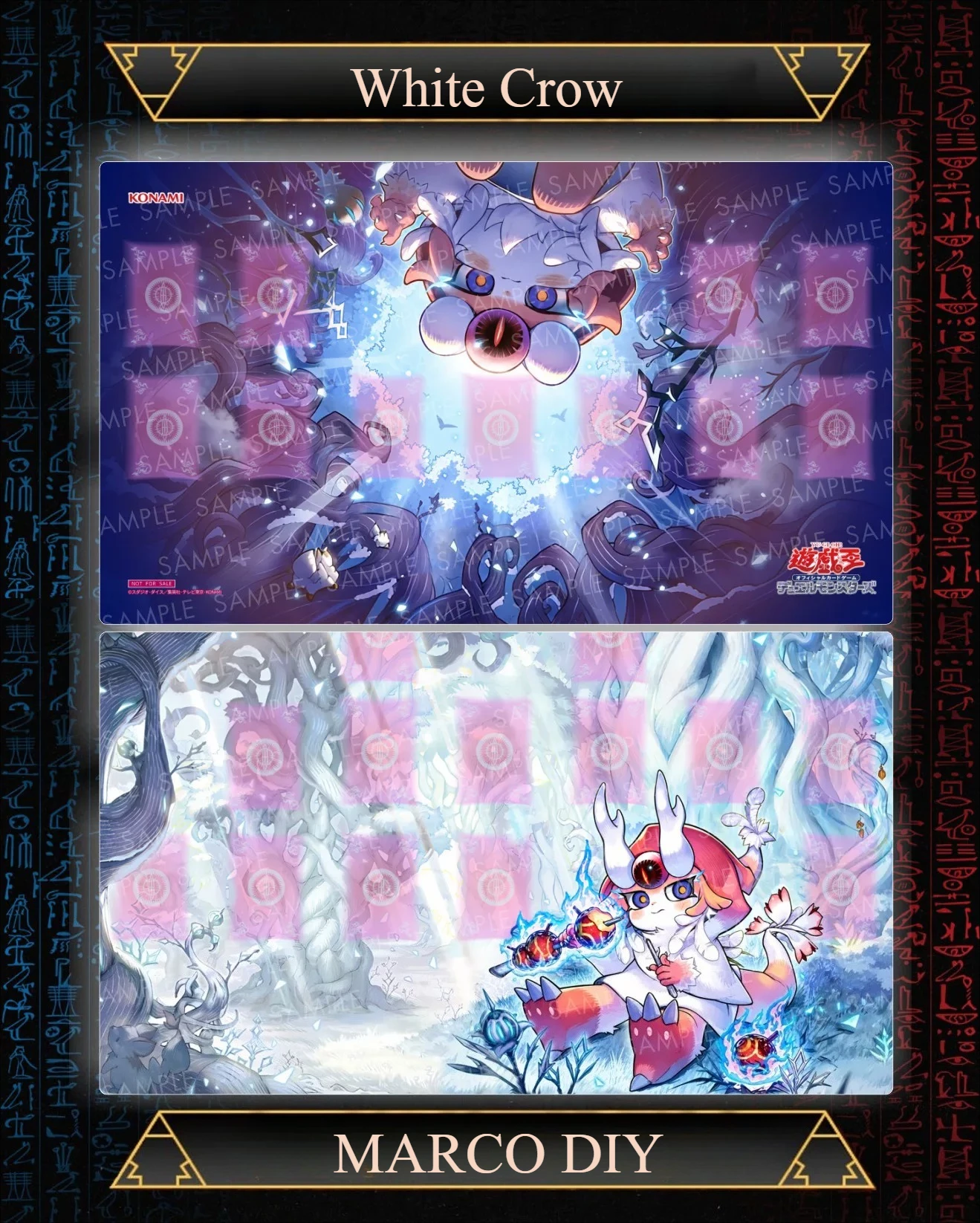 Yugioh Fire Fiend of the White Crow Forest Playmat Yu-Gi-Oh TCG Trading Card Games Mat Duel Disk Rubber Desk Mat Desk Mat