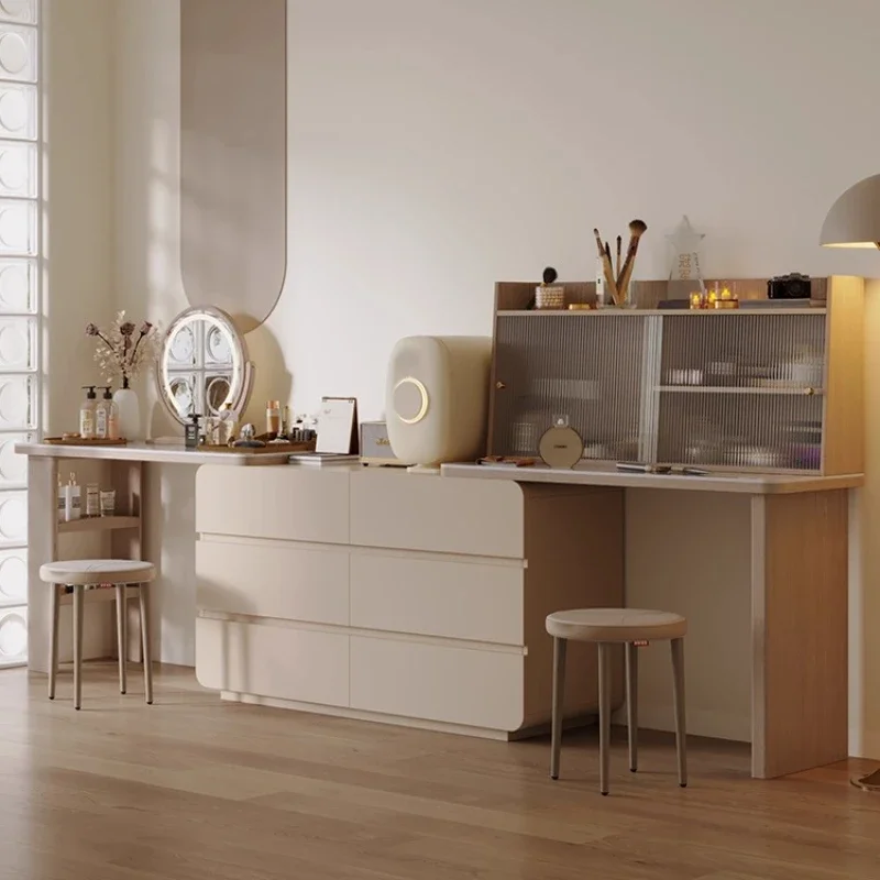 

Toiletries Vanities Furniture Cream Wind Dresser Retractable Slate Makeup Table Locker Vanities Dressing Table Vanity Dressers