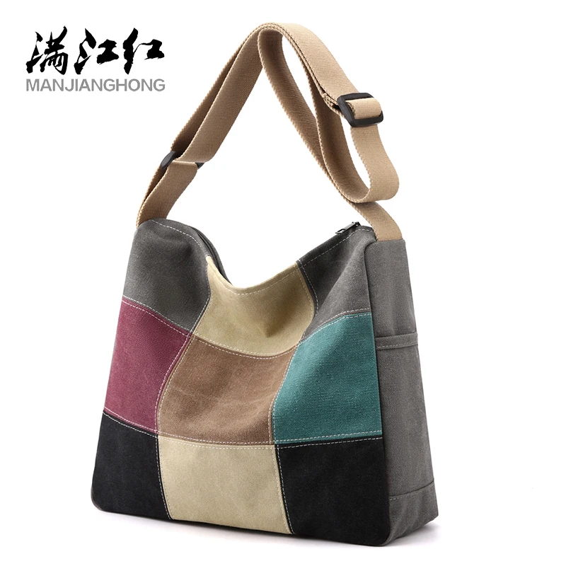 

Manjianghong Autumn&Winter Design Lady Shoulder Bag 100% Cotton Canvas Bag Durable Travel Tote Fashion Light Weight Women's Bag