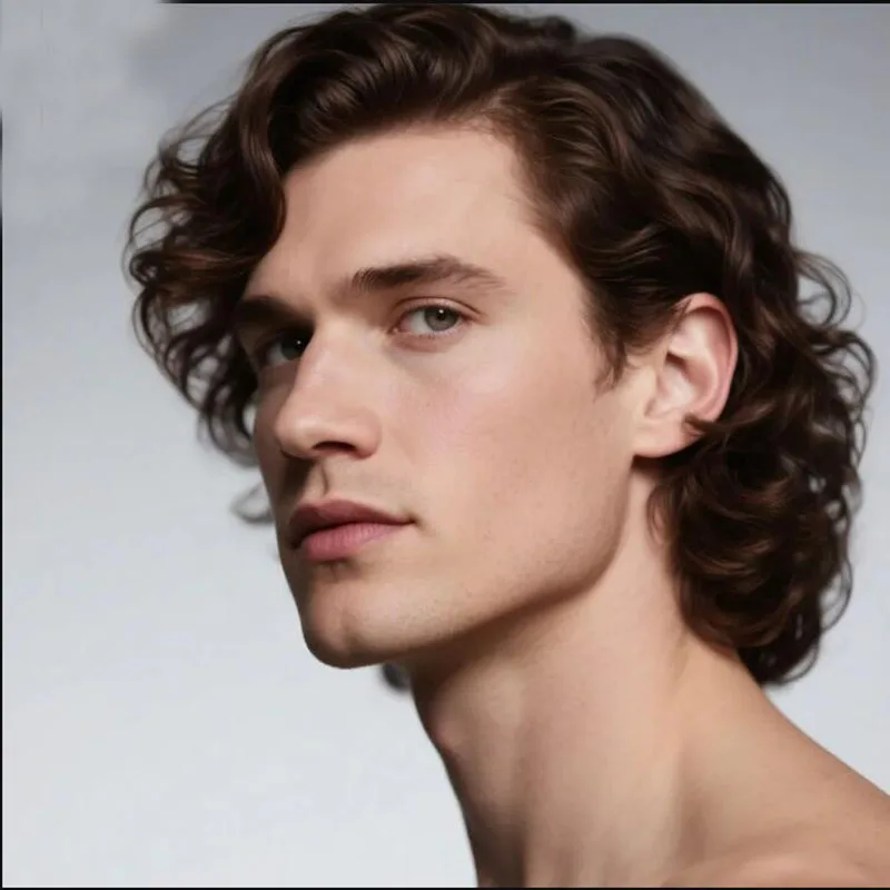 Hesperis # 4 Bruin 13X6 Lace Front Menselijk Haar Pruik Voor Mannen Braziliaanse Remy Bob Cut Menselijk Haar Pruik Zijdeel krullend Pruik Voor Jongen - afbeelding 2