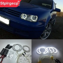 HochiTech For Volkswagen VW GOLF4 MK4 Typ1J Ultra Bright Day Light DRL CCFL Angel Eyes Demon Eyes Kit Warm White Ring