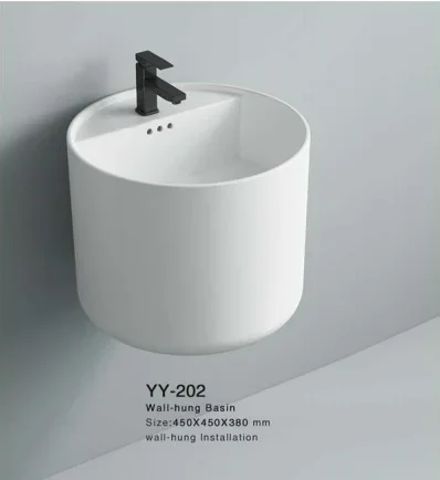 

YYHC-High Quality Wall Hang Glossy White Round Wash Basin Countertop Bathroom Ceramic Wash Sink