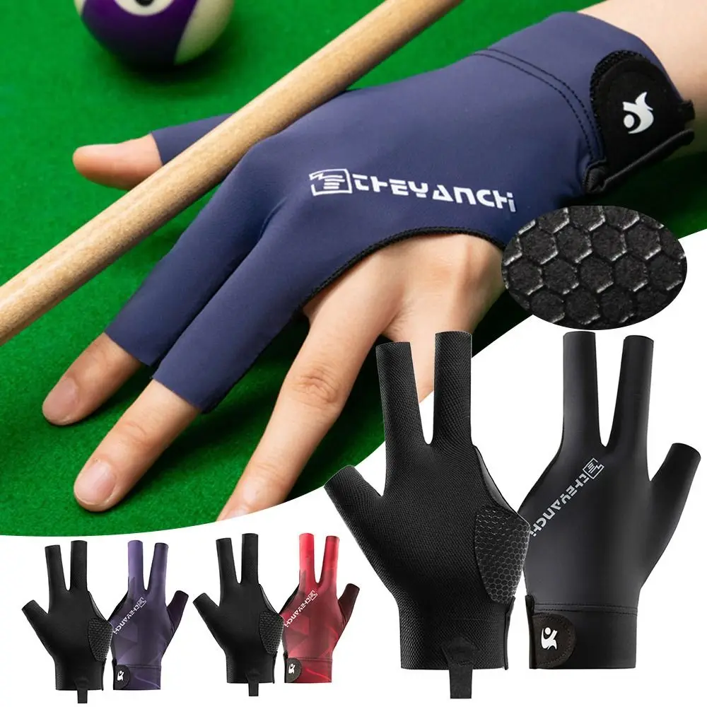 Elastic Billiards Glove Left and Right Hand Breathable Snooker Billiard Glove Non Slip Three Fingers Glove Fitness Accessories