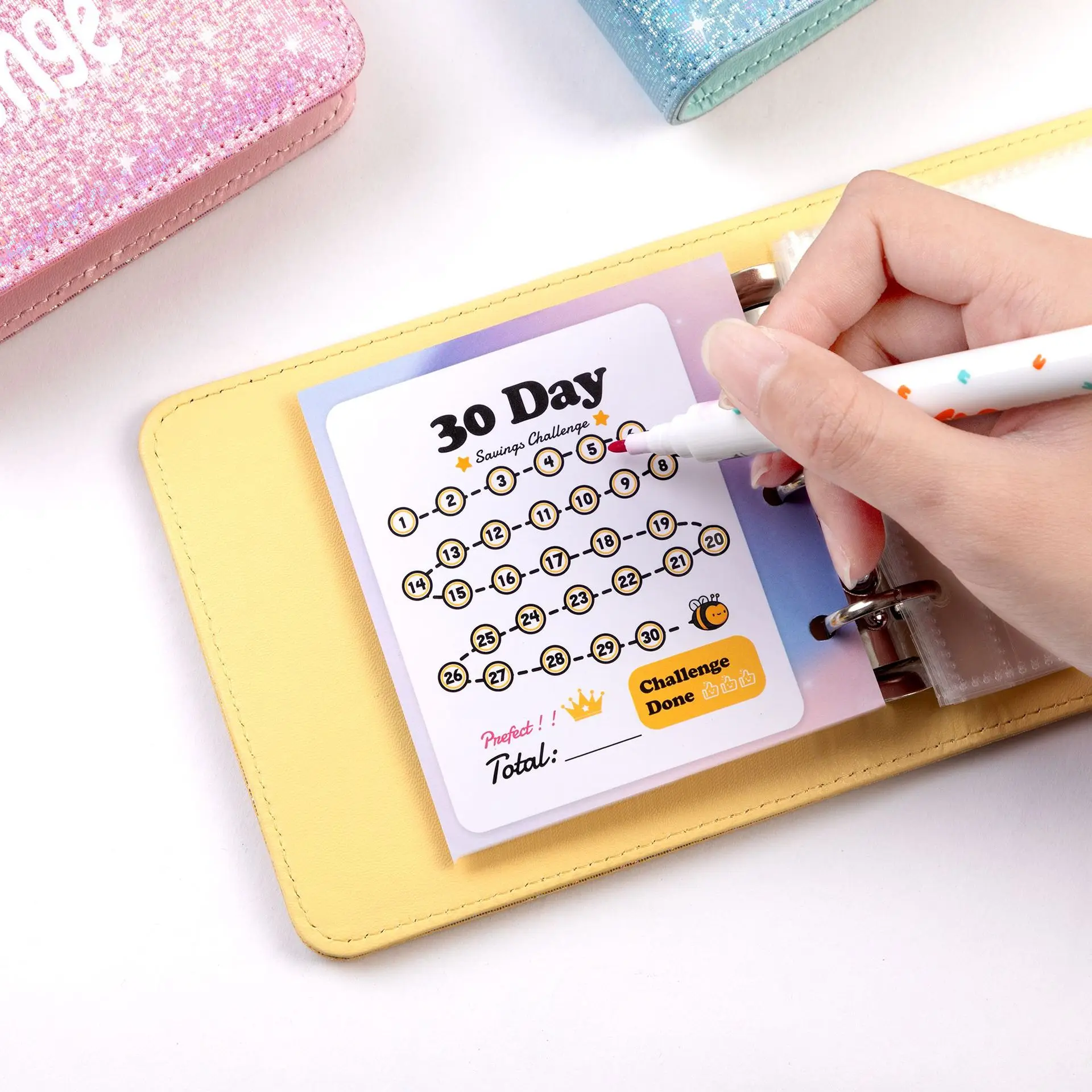 30 busta sfida risparmia denaro fogli mobili risparmio libro sfida busta contanti libro Budget Binder Note notebook Planner