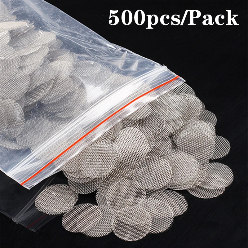 500pcs/Pack Smoking Tobacco Weed Metal Filters Pipe Screen Gauze Hookah Water Pipe Stainless Steel Mesh Net 16mm/20mm Wholesale