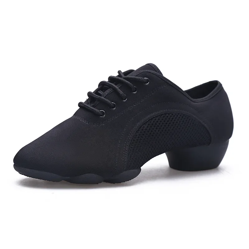 Adult Men Women Low Heel Teacher Shoe Latin Dancing Body Shape Training Square Street Cha-Cha Dance Shoes Breath Sneakers