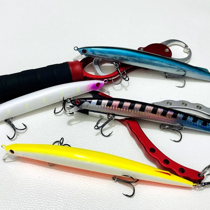 جديد طعوم صيد سمك البلمة 200 مللي متر 38 جرام التصيد غرق عمق 0.5-1.5 متر الطعوم الصلبة طويلة الصب Jerkbait مياه البحر ل Seabass التونة #6