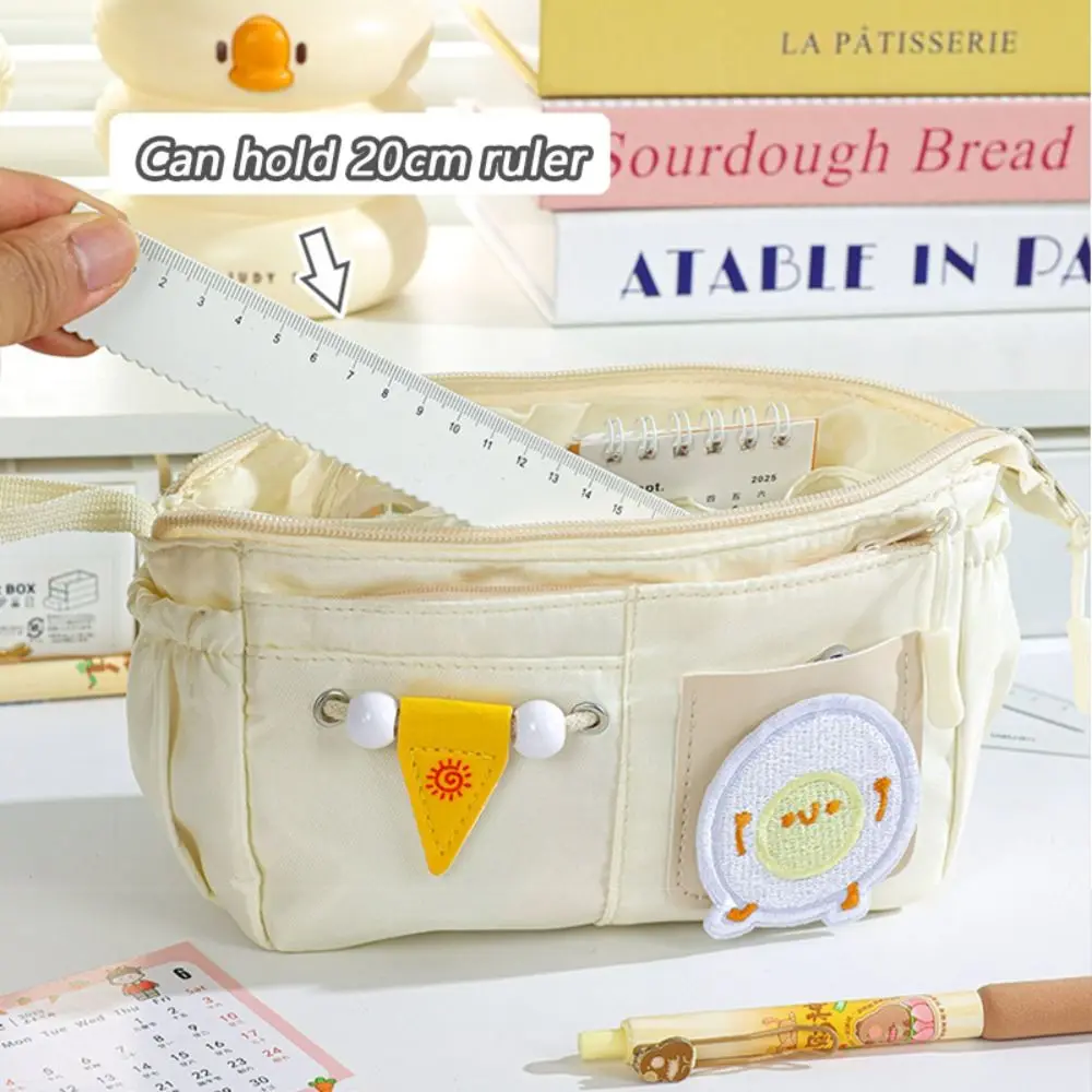 Novità con borsa per penne con toppe per formaggio Borsa per cancelleria di grande capacità a 10 strati Organizzatore di cancelleria per ufficio scolastico