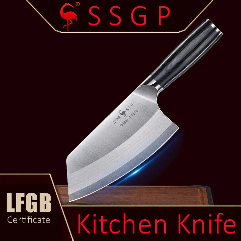 LFGB Certificate 1.4116 Mo-Van Steel Kitchen Knife for Chief Ultra Sharpness 58±2HRC Hardness Rust Resistance Cutting Tool