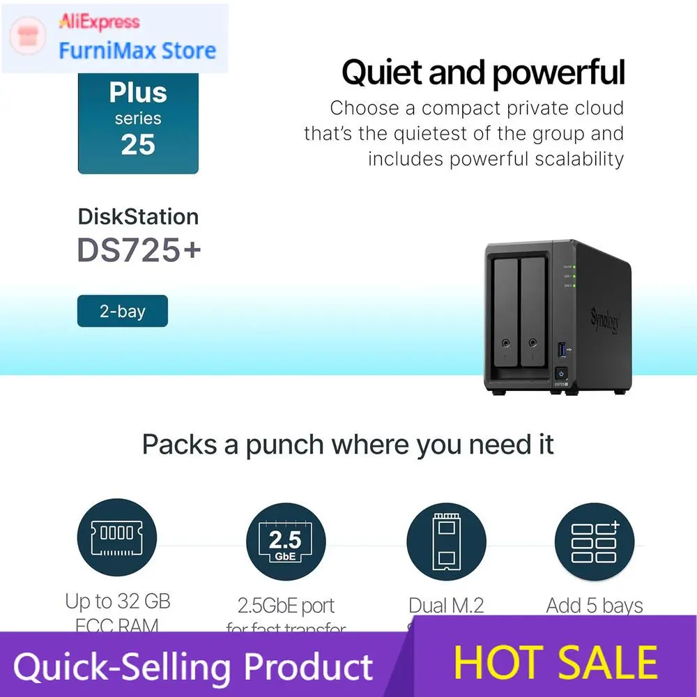 

PopularDual-Bay Network Attached Storage with 7.25-inch Drives