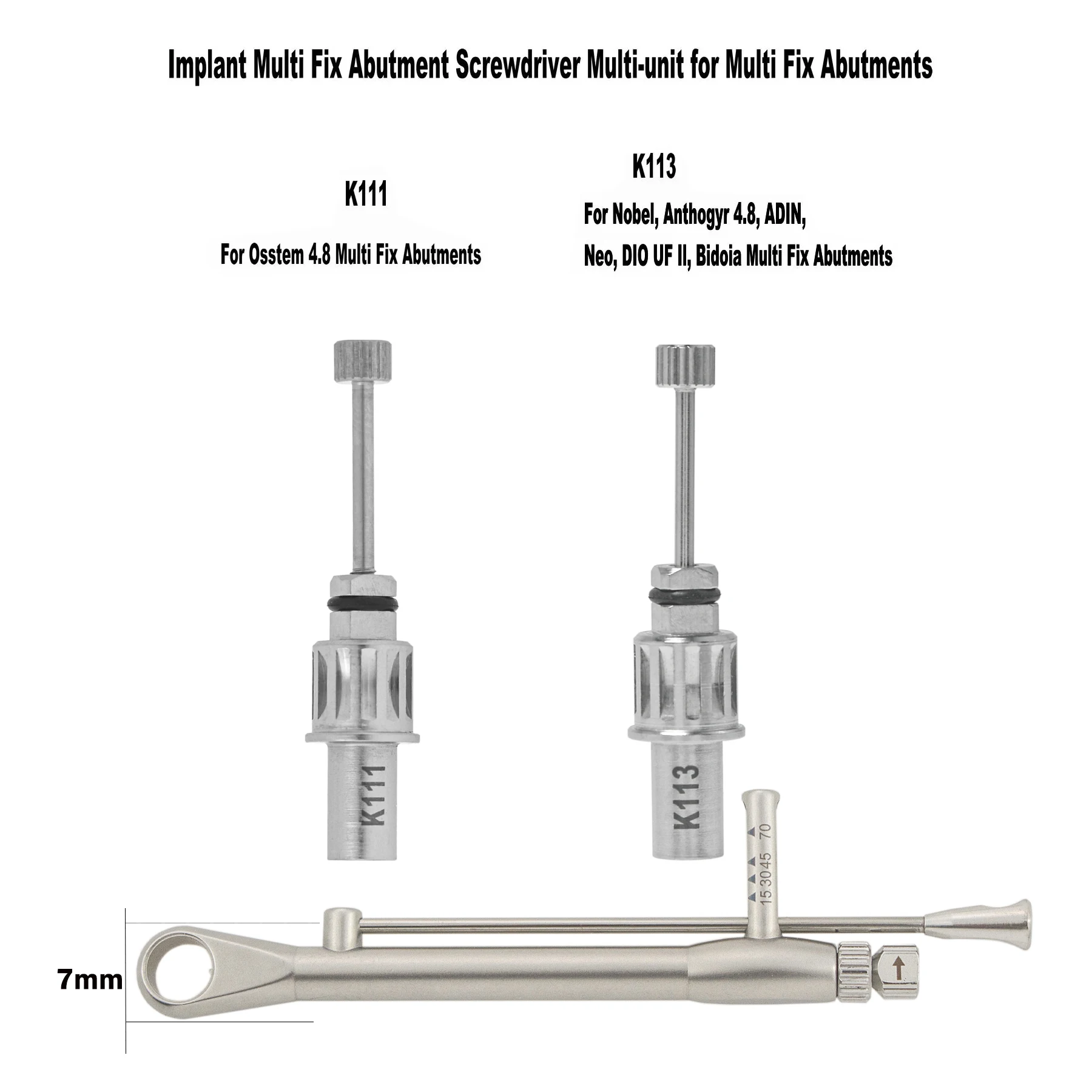

Implant Abutment Screwdriver Compatible Nobel Multi-unit Multi Fix Torque Wrench K111 K113