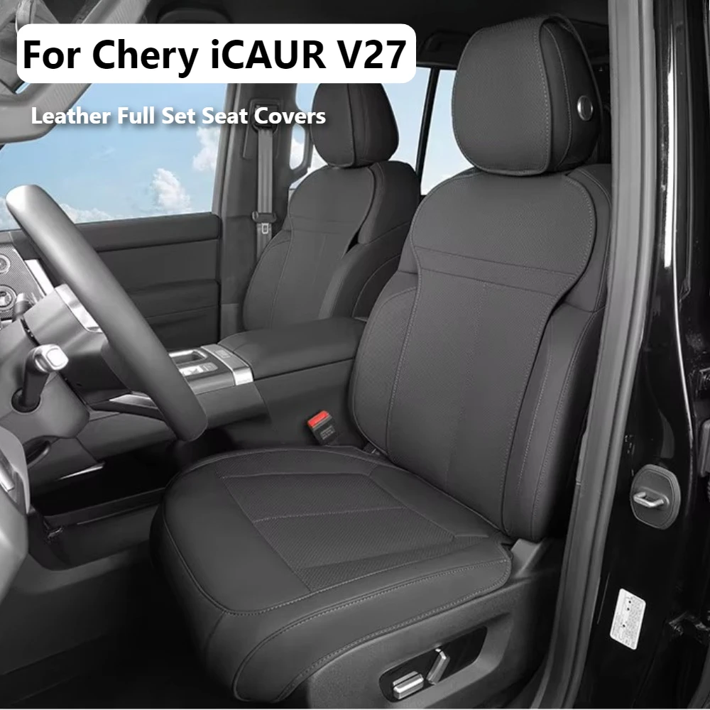 For iCAUR V27 iCAR V27 Esteo V27 Leather Full Set Seat Covers All Inclusive Car Seat Protectors All-Season Interior Accessories