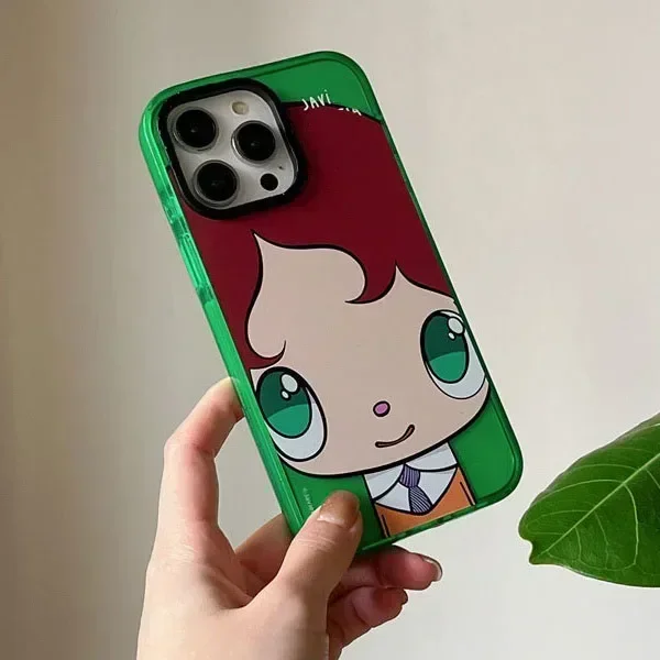 2.0 Version Acrylic Upgrade Border Cartoon Boy Phone Case Cover for IPhone 11 12 13 14 15 16 Pro Max Case