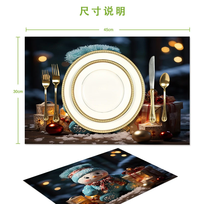 VIKAMA Lines & Size Placemat, Washable Heat Resistant Placemat for Dining Room Kitchen Party