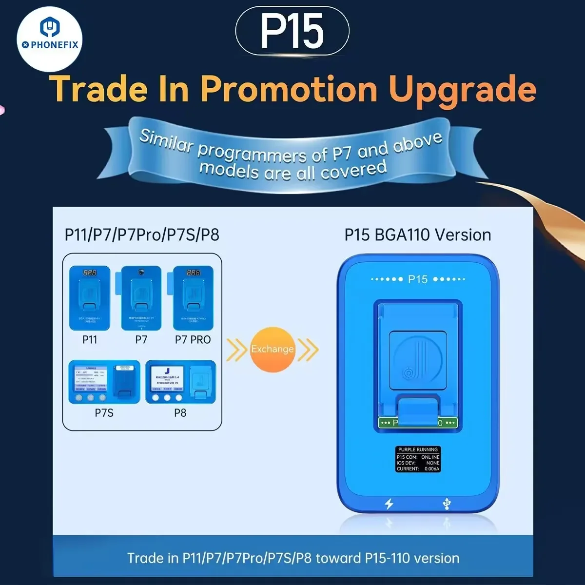 JCID P15 BGA110 Standard Set Trade In Promotion Upgrade For JC P13 P11/P7/P7 PRO/P7S/P8 Programmer Need Provide Old Host SN