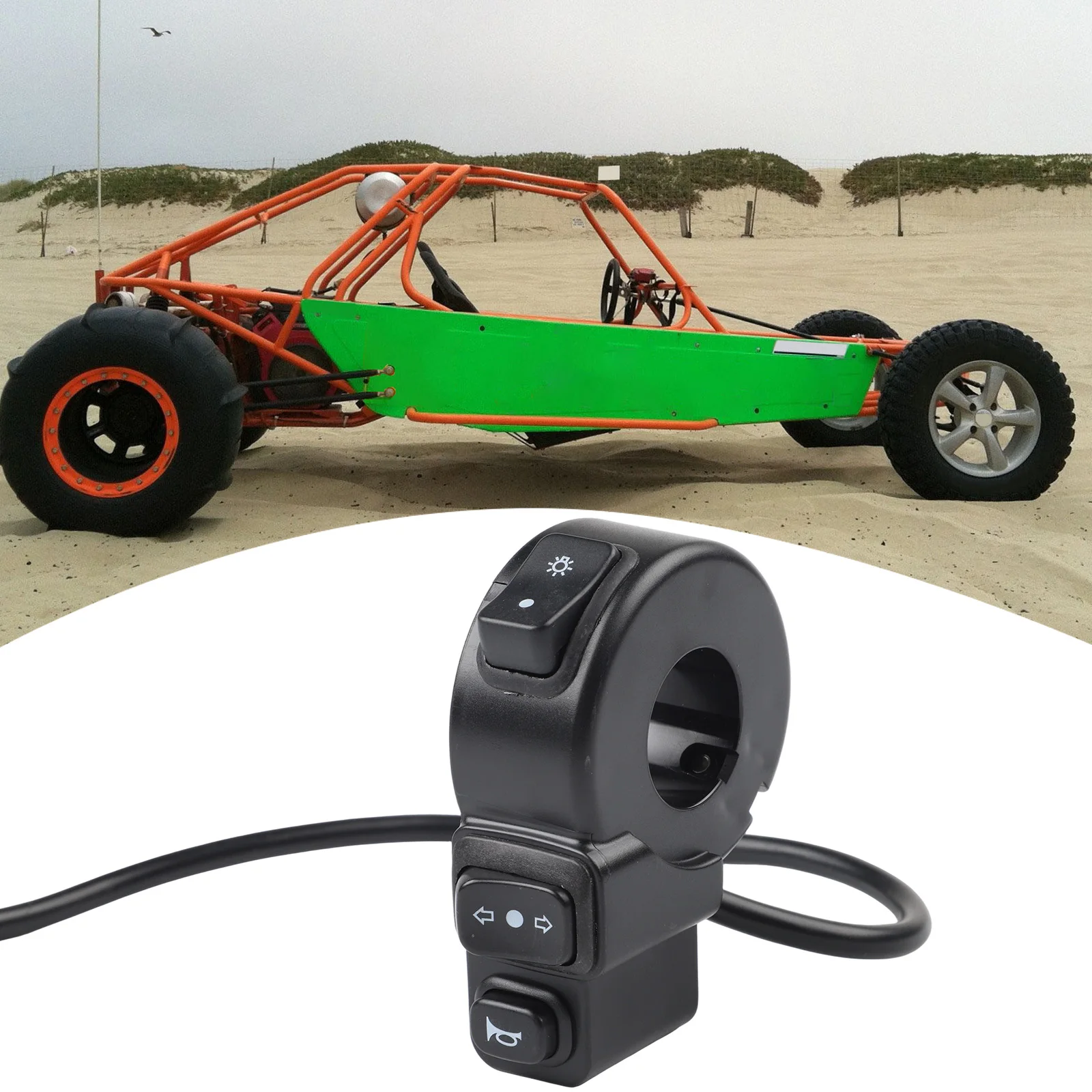 

DC 12 В 3в1 мотоцикл переключатель ATV Quad фары сигнал поворота кнопка включения/выключения для велосипеда скутера ATV для руля Honda