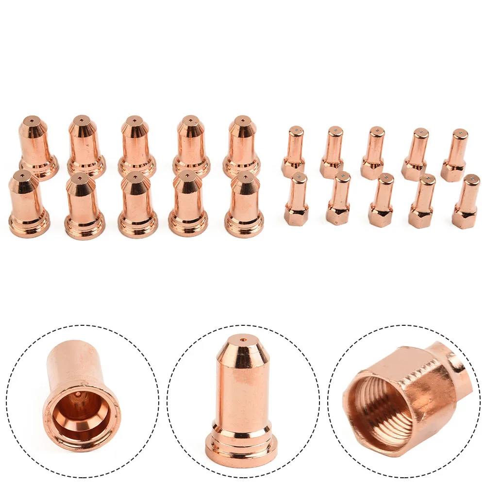 

Nozzle Cutting Electrode For Welding Tools Plasma Cutting Nozzle 20 Pcs Copper Hafnium For PT100 IPT-100 IPT100