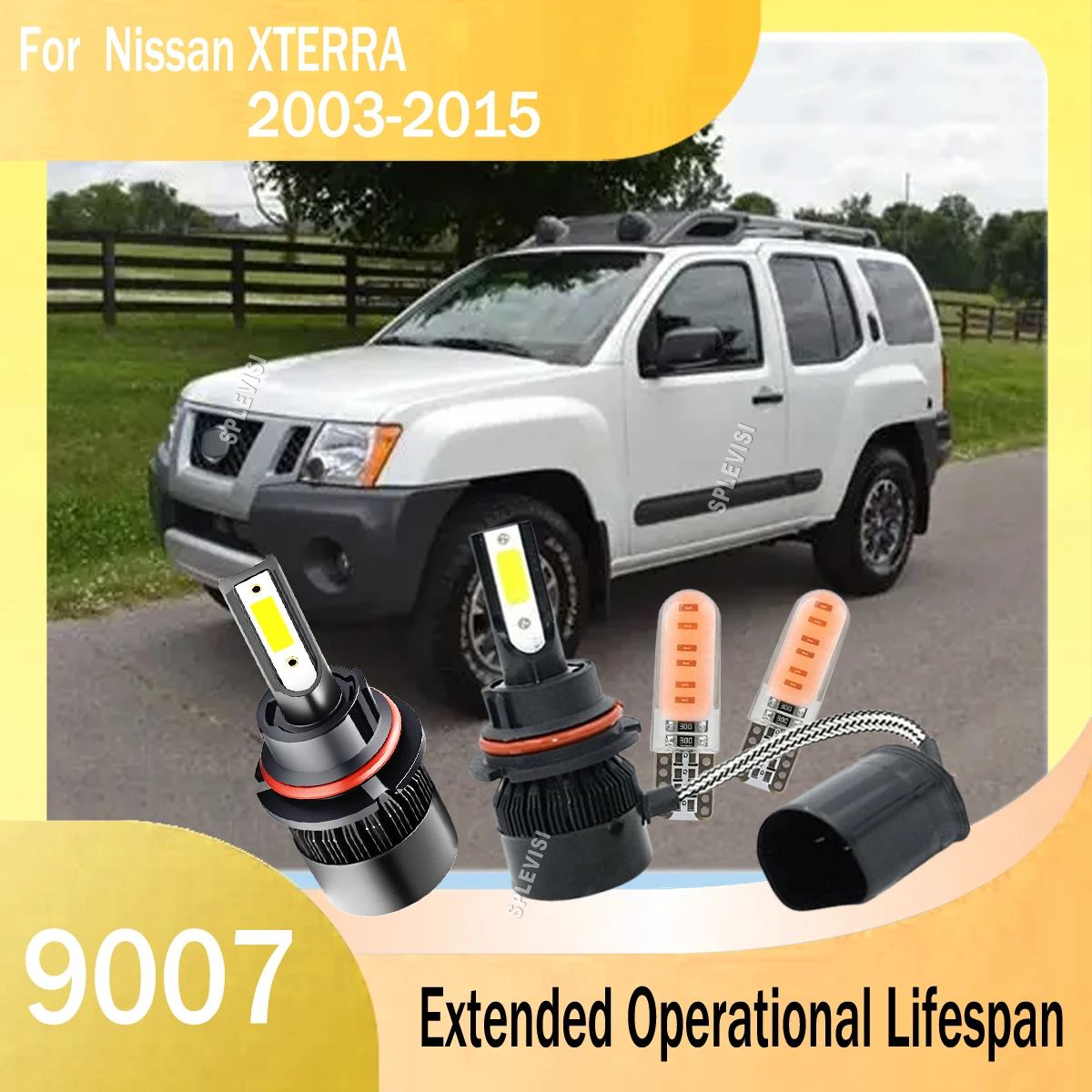 

9007 HB5 LED White Headlight AVIATION ALUMINUM & FAN DUAL COOLING SYSTEM For Nissan XTERRA 2003 2004 2005 2006 2007 2008-2015
