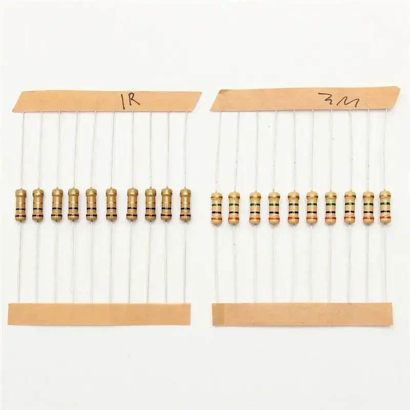 300PCS 1Ohm-3M 0.5W Resistor Assortment Kit Set Carbon Film Metal Resistors DIY Resistance Assorted Kit 470R 560R 2.7K 10K