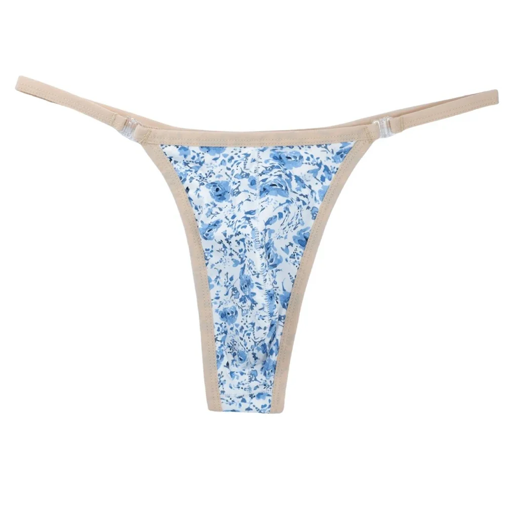 

Sexy Panties Mens Thongs Print T-back Sissy U Convex Pouch Briefs Low Rise Underpants G-String Breathable Trunks Underwear