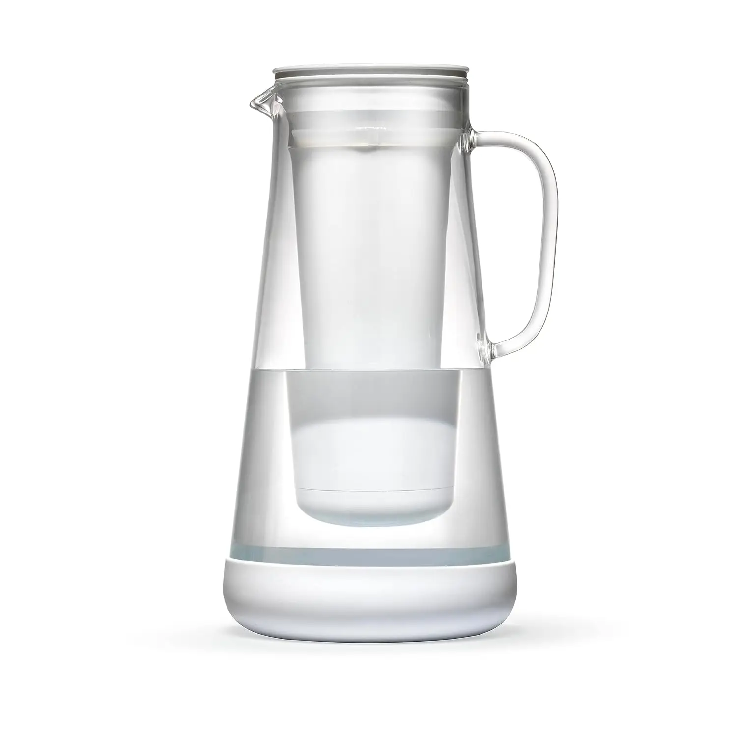 

7-Cup Glass Water Pitcher with Silicone Base, Filters Bacteria, Parasites, Microplastics, Lead, Mercury and Chemicals