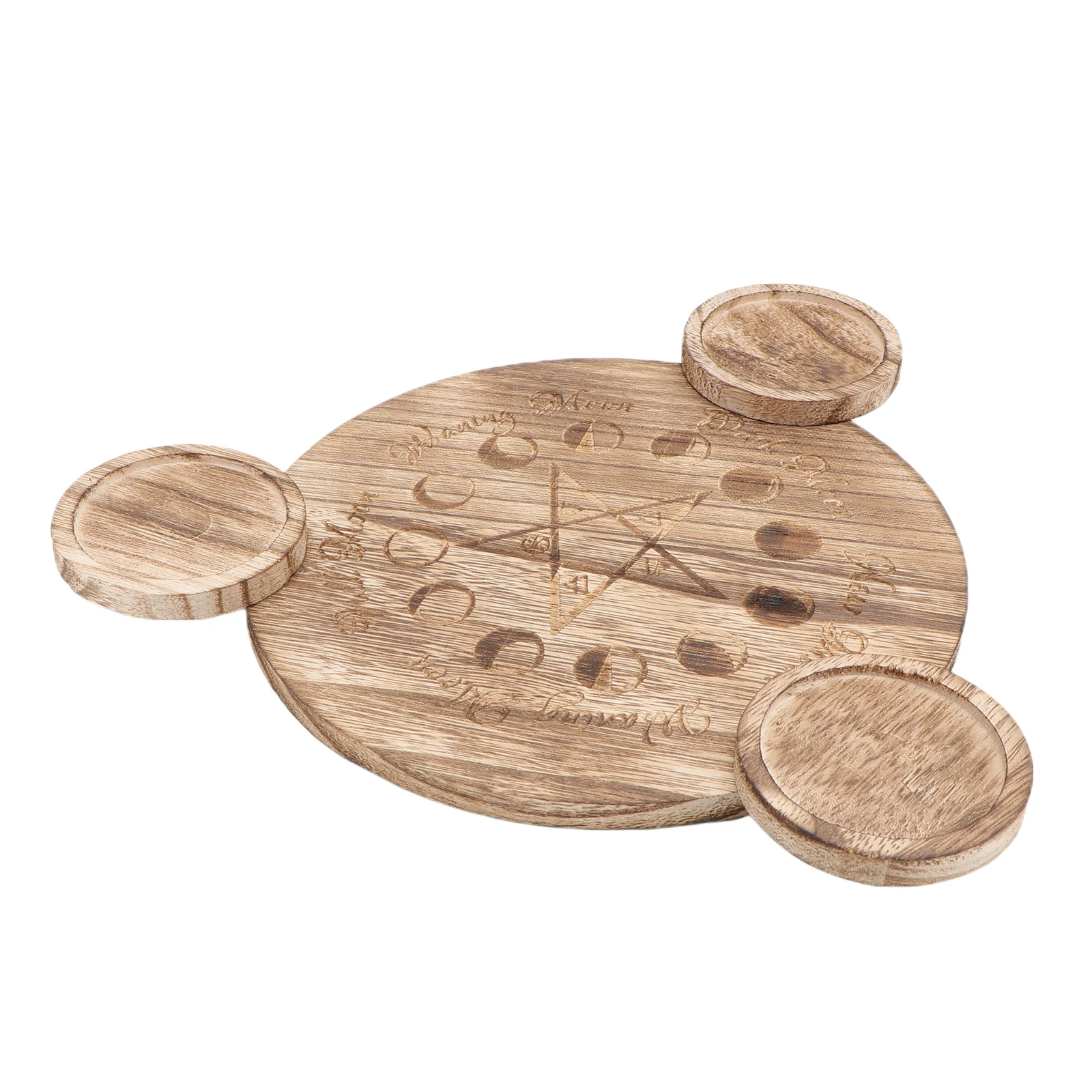 

Wooden C Decorative Holder Tray Pillar Gold Religious Tarot Supplies Christmas Party Home Garden