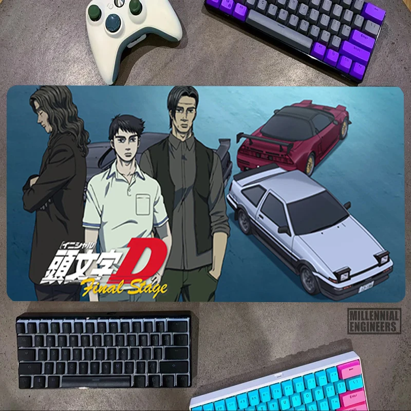 Initial D Anime Mouse Pad Gaming Mats Big Mousepepad Premium Mousepad Office Accessories Keyboard Desk Mat Gamer Extended Large