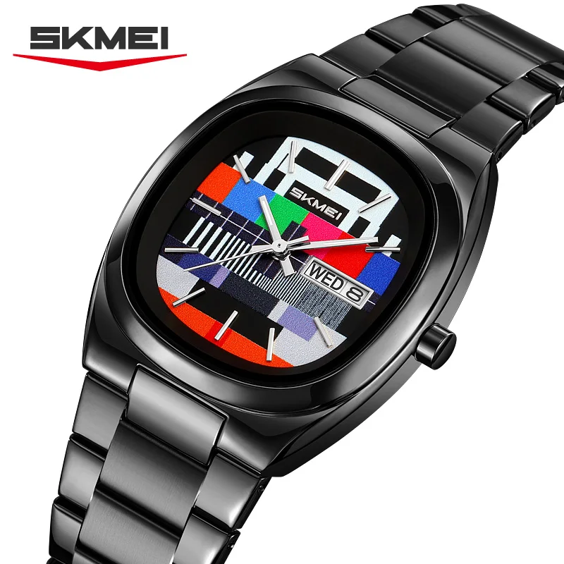 

SKMEI 9375 Водонепроницаемые недельные наручные часы для мужчин и женщин, деловые спортивные часы, модный дизайн, ретро кварцевые часы, креативные