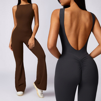 Gym Jumpsuits Women Sexy Backless Sport Overalls Workout Romper Female Push Up Full Jumpsuit Fitness Set One Piece Clothing