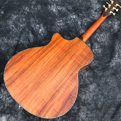 Matte All Koa Wood T-PS14 Acoustic Guitar Abalone Inlay Ebony Fingrerboard