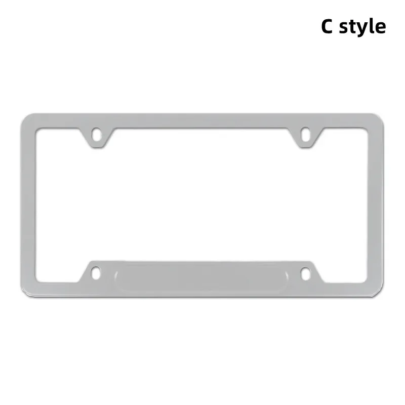 1X US Regulation License Plate Frame Holder Auto Car Silver Aluminum