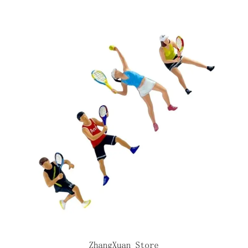 Tennisspieler-Figurenmodell, Maßstab 1:64, bemalte Miniaturfigur, Miniaturszenen, 3XUF – Detail 10