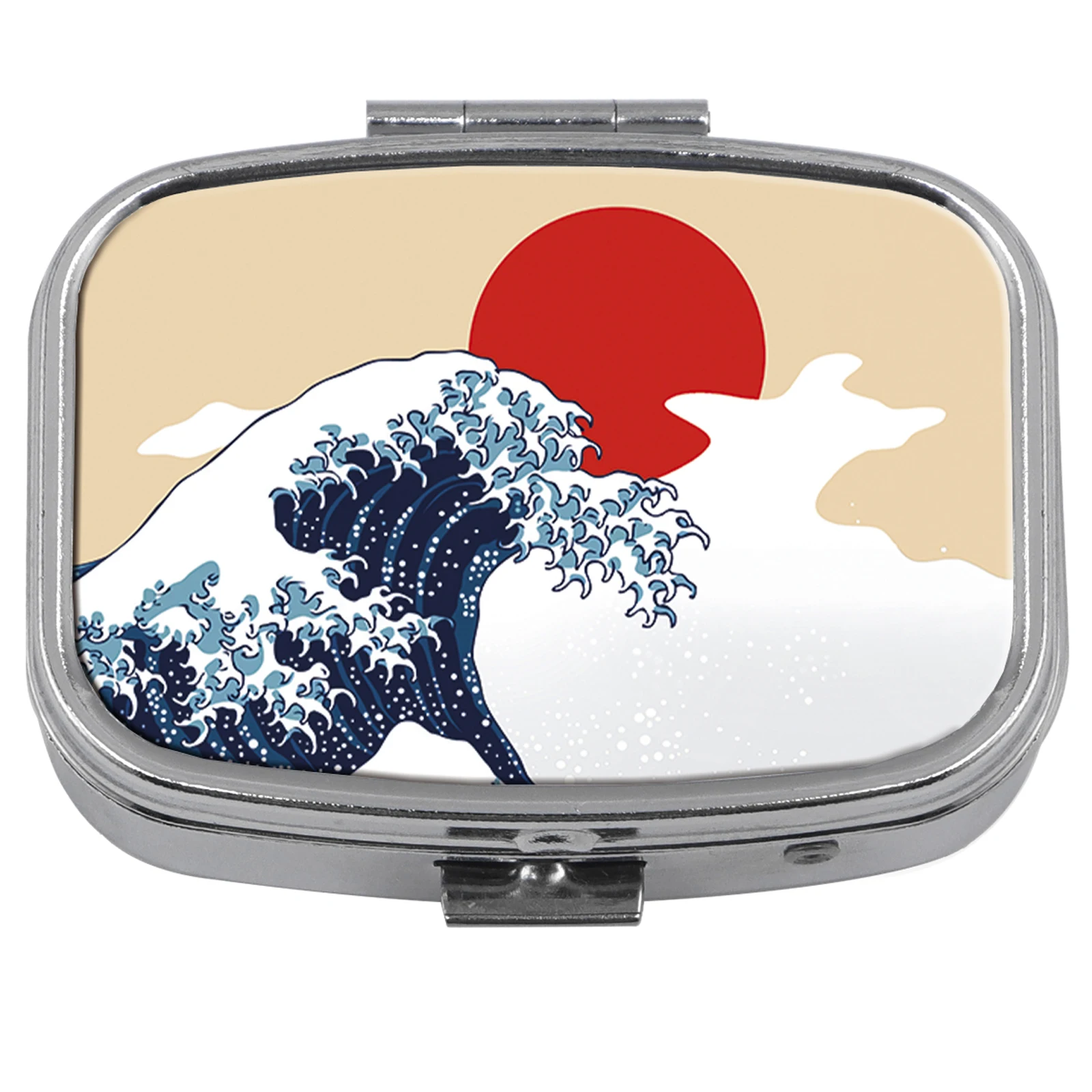 Kunst Japanische Wellen Mini Tragbare Medizin Box Täglichen Pille Organizer Versiegelt Subpaket Fall Pillen Container Lagerung Tabletten