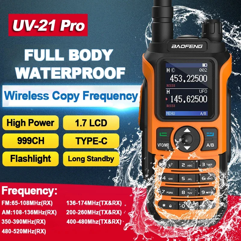 For BAOFENG UV-21 Pro V2 Portable Long Range Walkie Talkie Wireless Copy Frequency Two Way Radios UV21 Pro Communication Radios