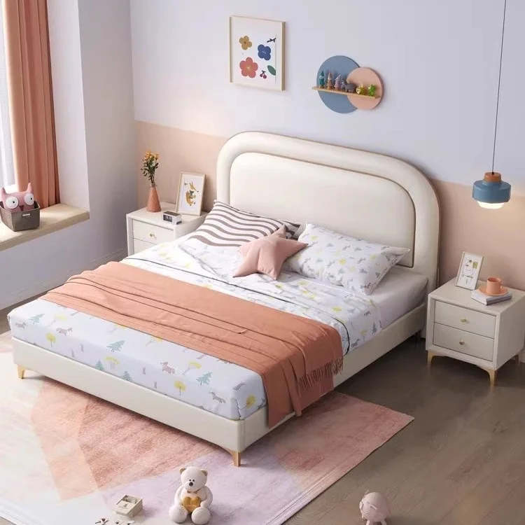 

*Children's Wooden Double Bunk Bed 3-person Wooden Princess Girl Single