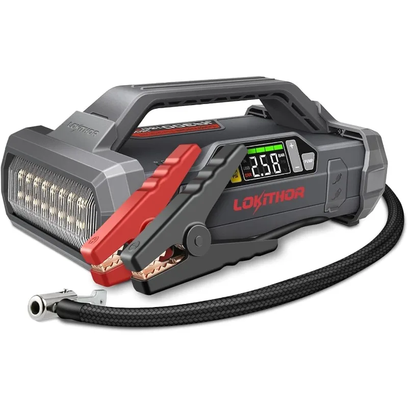 LOKITHOR JA300 Jump Starter with Air Compressor, 1500Amp 12V Portable Car Battery Booster Pack for Upto 7.0L Gas or 4.5L Diesel,