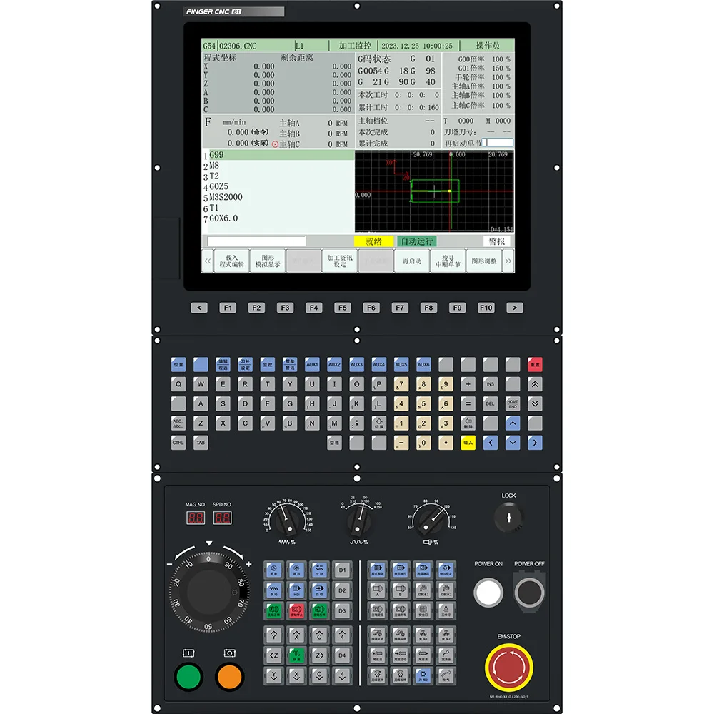 202515 Inch Open Cnc Controller Dual Channel 5 Axis Linked Turning and Milling Compound Rtcp Function for Lathe Machine Controll