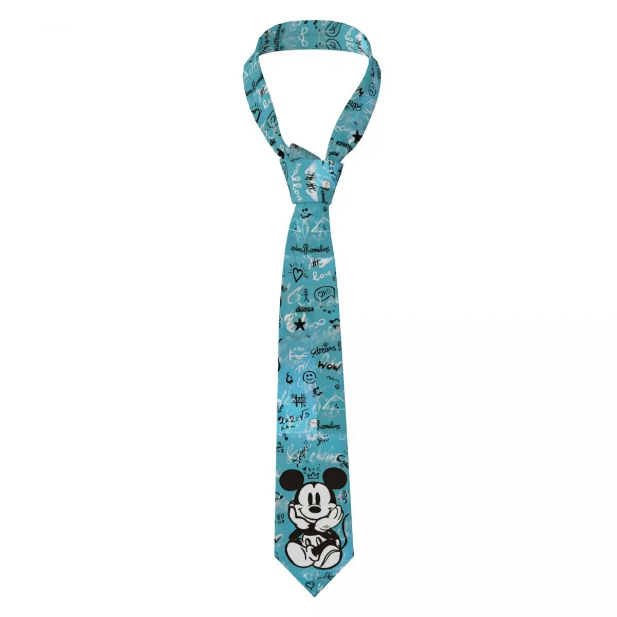 

Mickey Mouse Graffiti Necktie Men Women Polyester 8 cm Neck Ties for Mens Casual Classic Suits Accessories Cravat Office