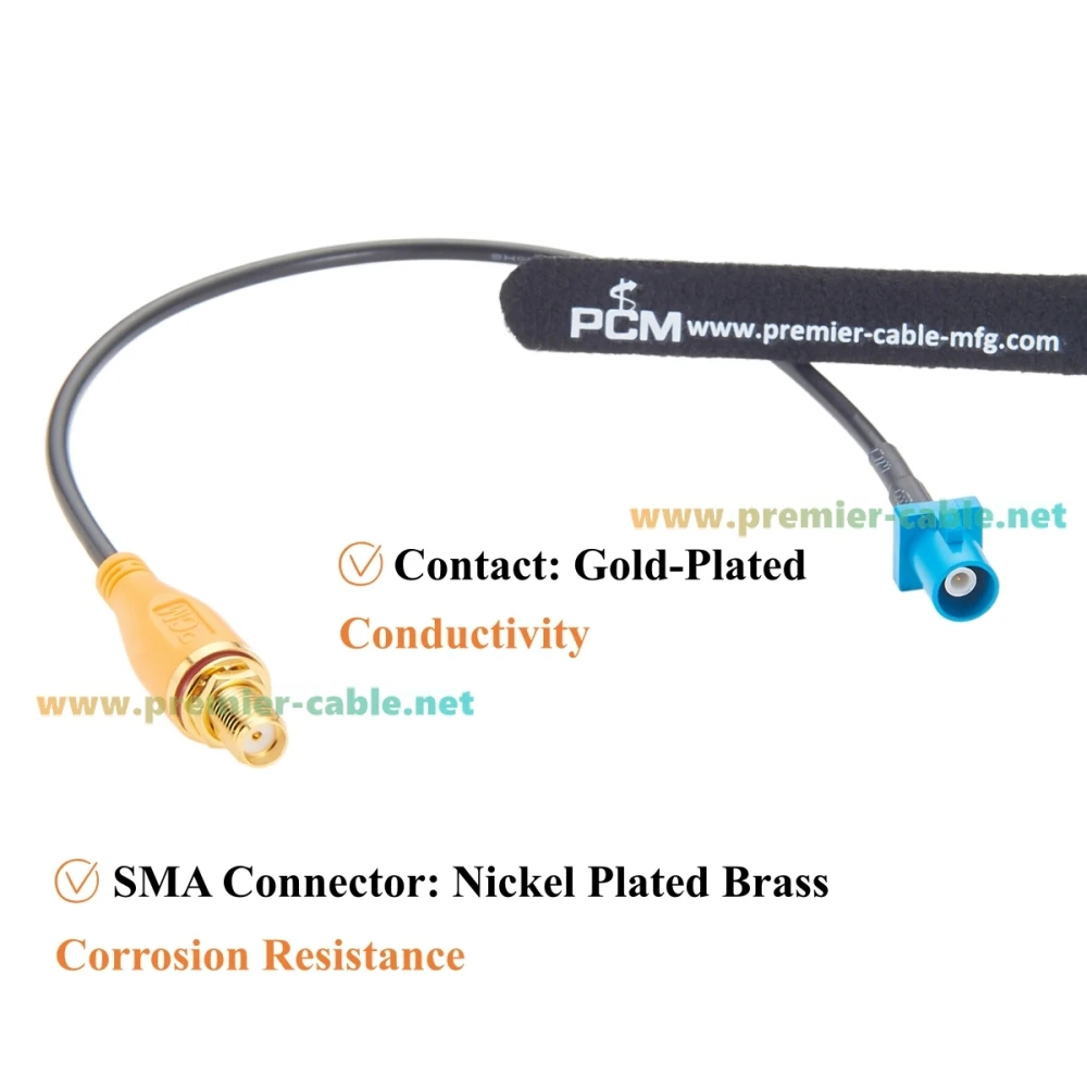 FAKRA Z Stecker auf SMA Buchse Schottmontage HF-Koaxialkabel 50 Ohm RG174 Automobil-GPS-Antennen-Verlängerungskabel für ADAS, 4G LTE Telema – Detail 5
