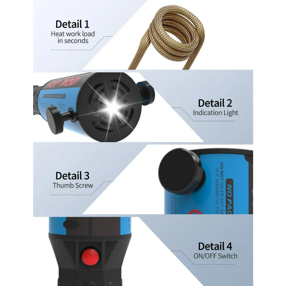 1200 W 110 V magnetisches Induktionsheizungsset zum Entfernen von Bolzen und Schrauben mit 4 Ersatzspulen