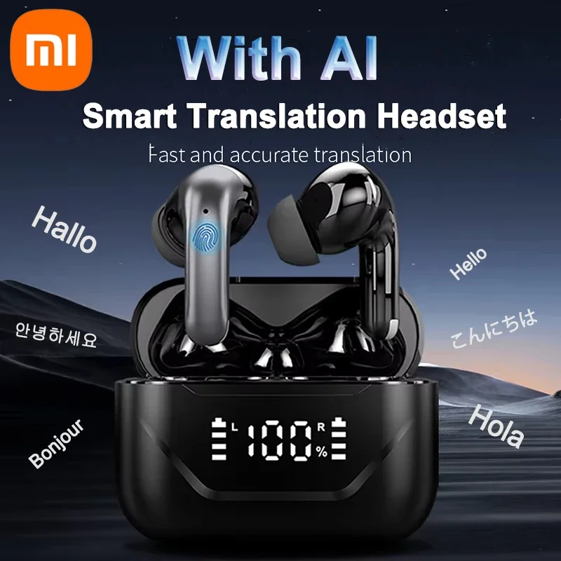 Xiaomi Wireless AI Translation Earphones with Real-time Language Noise reduction Touch volume control Type-C Charging iOS 230MAH