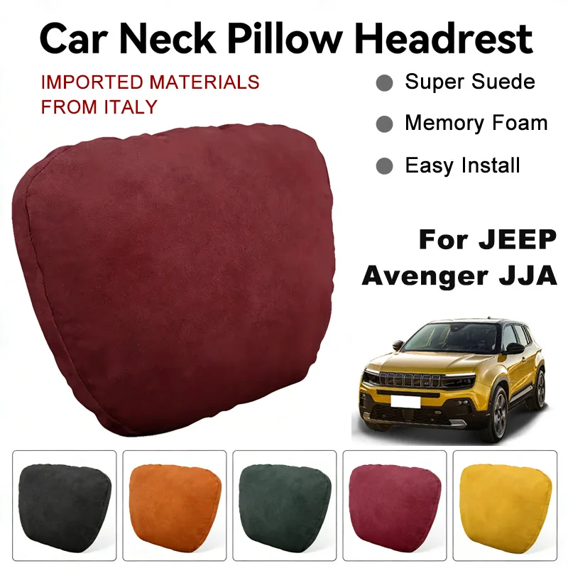 

Italy Suede Car Neck Rest Pillow For JEEP Avenger JJA Seat Head Neck Support Cushion Auto Interior Accessories
