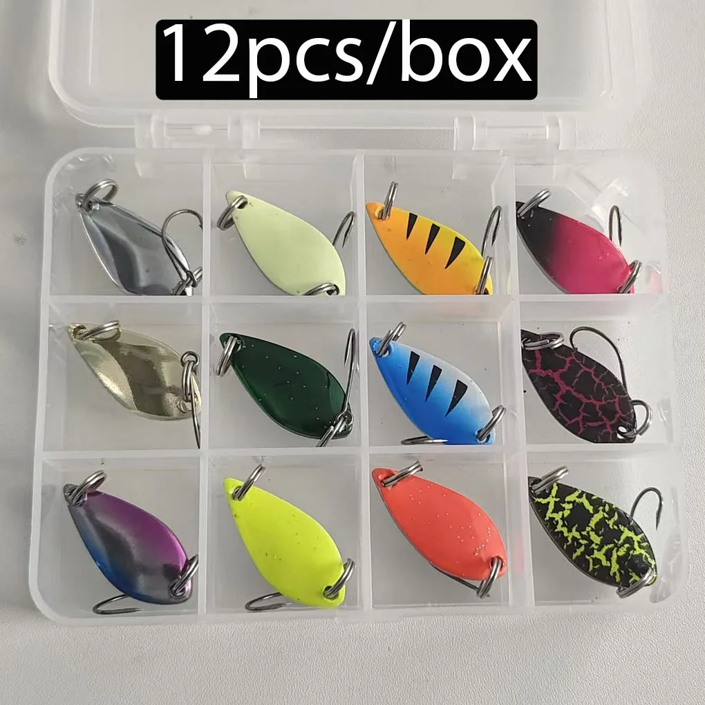 12 قطعة ملعقة الصيد السحر الصغيرة الصيد تهزهز ملعقة إغراء سبينر الطعوم ل سمك السلمون المرقط باس جثم الصيد الزنك/سبائك معدنية 2.5 جرام 3.5 جرام 5 جرام