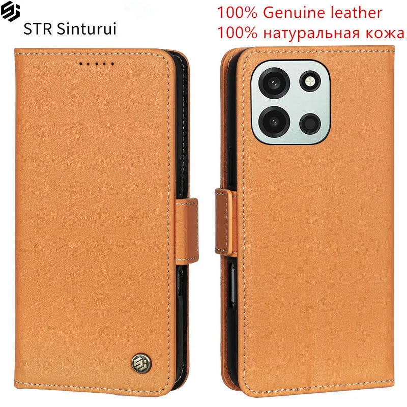 

STR 100% Genuine Nappa grain leather Magnetic skin card Slot Wallet Cover For OnePlus Turbo 6 6V Flip shockproof phone Case