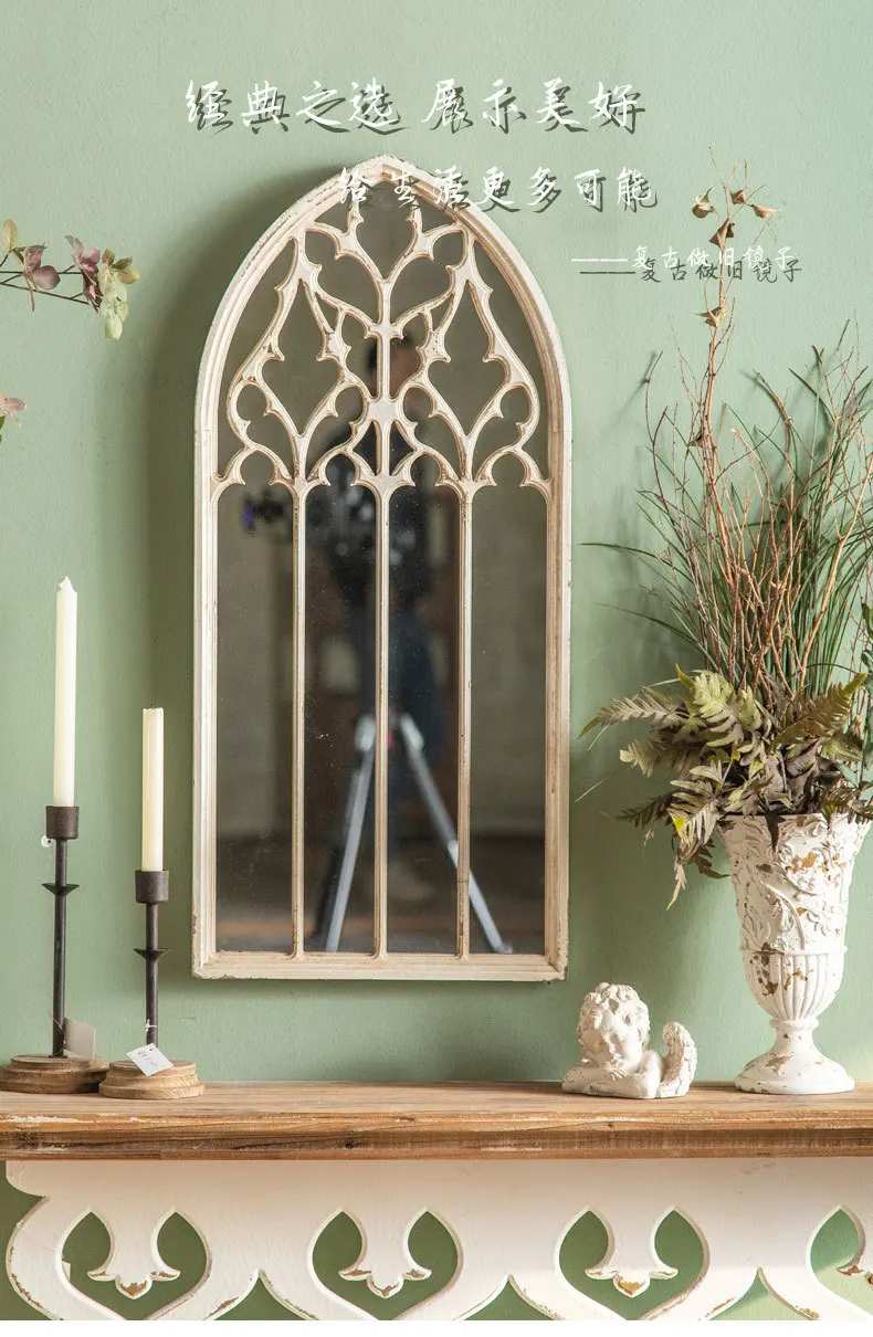 

Кованое железное зеркало в полный рост от пола до потолка, винтажное настенное зеркало в стиле ретро, американское металлическое зеркало в стиле фолк-арт.