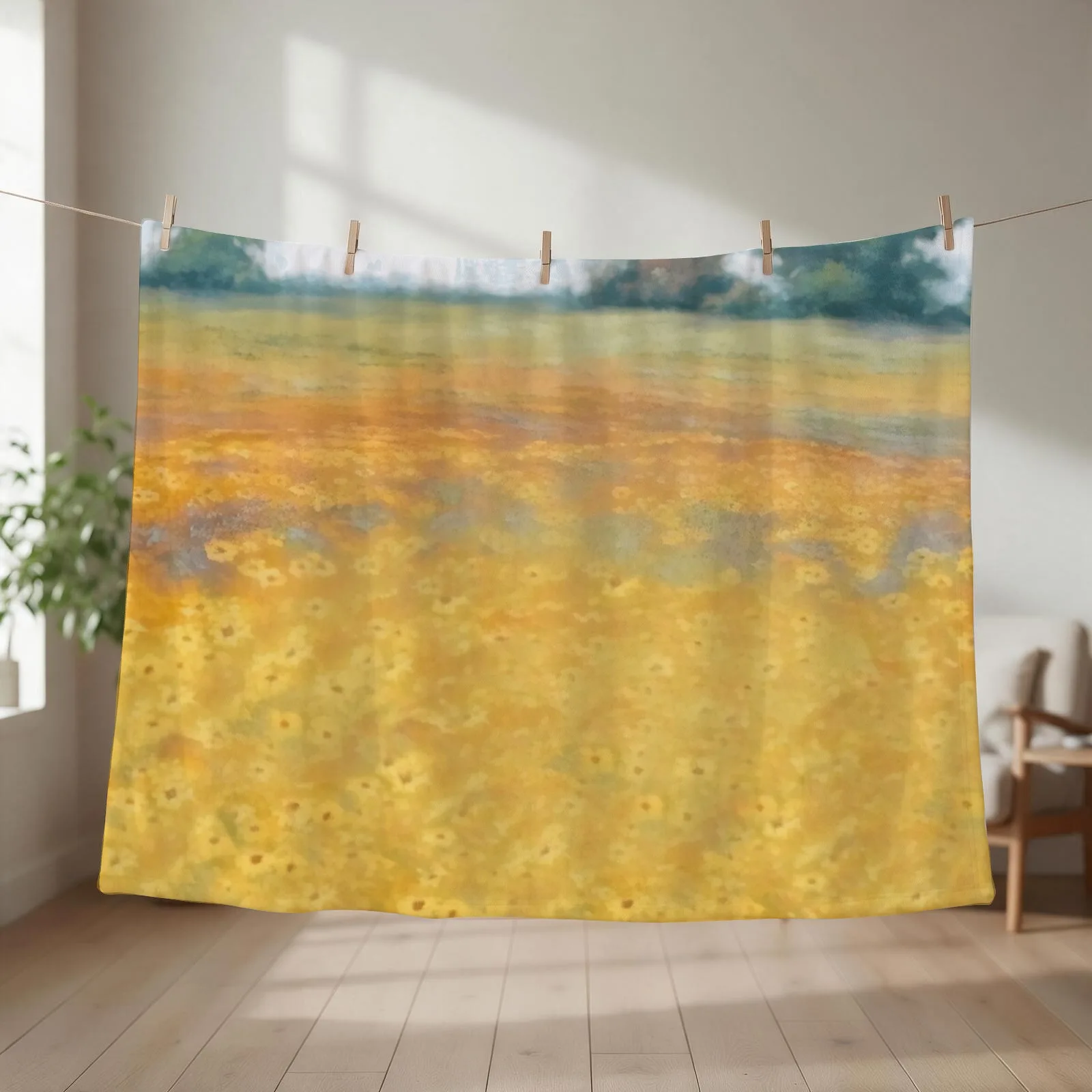 wildflower mural Throw Blanket Personalized Gift Thins Camping For Sofa Thin Blankets
