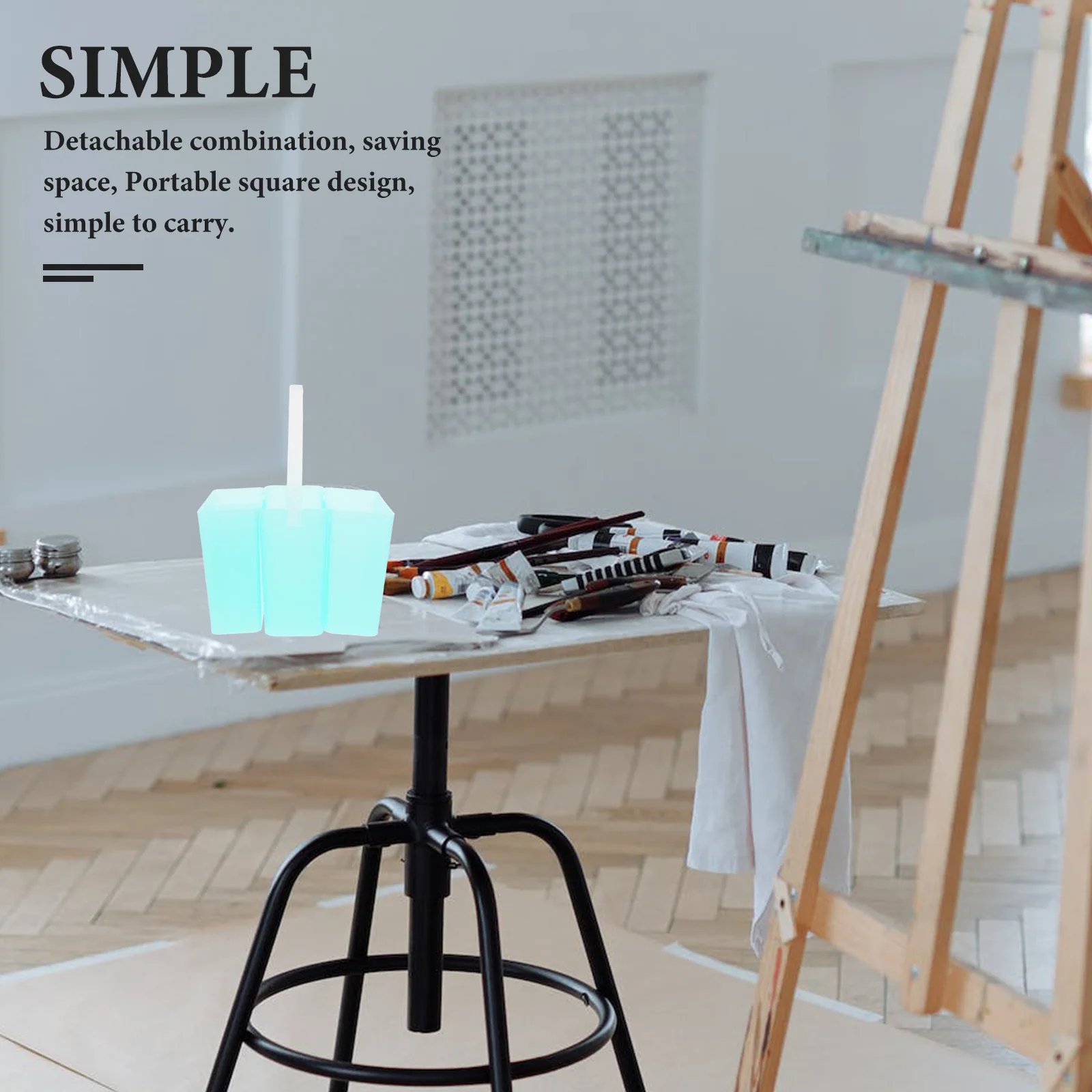 

3 -in-1 Pencil Bucket Paint Brush Cleaner Rinse Cup Basin Plastic Water Storage Barrel Tank