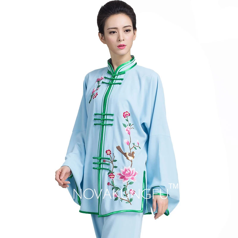 Embroidered Tai Chi Suit for Women, Plush Edition, Chinese Style, Performance and Practice Wear, Autumn and Winter